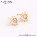 64493 Fashion jewelry piercing 18k gold jewelry set beautiful flower shape three pieces set